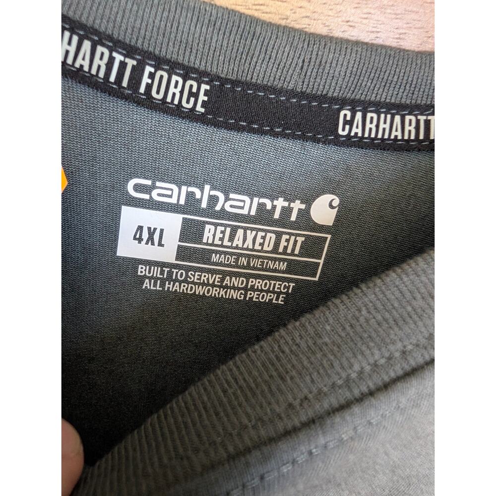 NWT Carhartt Tee Shirt Mens 4XL Gray Pocket Short Sleeve Midweight Relaxed Fit - Picture 3 of 6